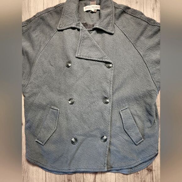Free People Remi Cord Shirt Jacket Dolman Sleeve Gray Size M - Picture 6 of 10